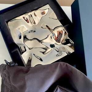 Gorgeous candy tray in polished steel.  Original Box.